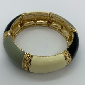 Stretch bracelet gold/black/grey/off white